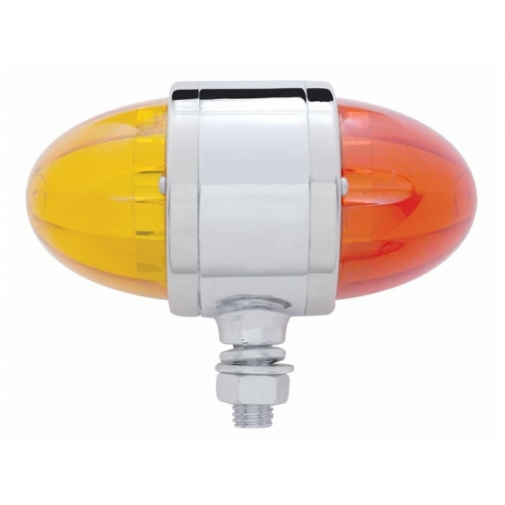 34 LED Reflector Watermelon Double Face Light - Amber & Red LED/Amber & Red Lens - Thumbnail 3