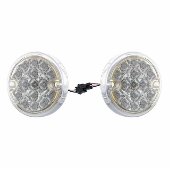 30 LED 3" Dual Function Reflector Double Face Light Kit - Amber & Red LED/Clear Lens