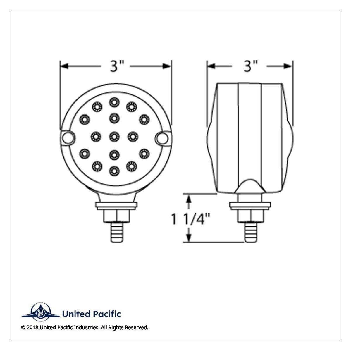 30 LED 3" Dual Function Reflector Double Face Light - Amber & Red LED/Clear Lens - Thumbnail 3