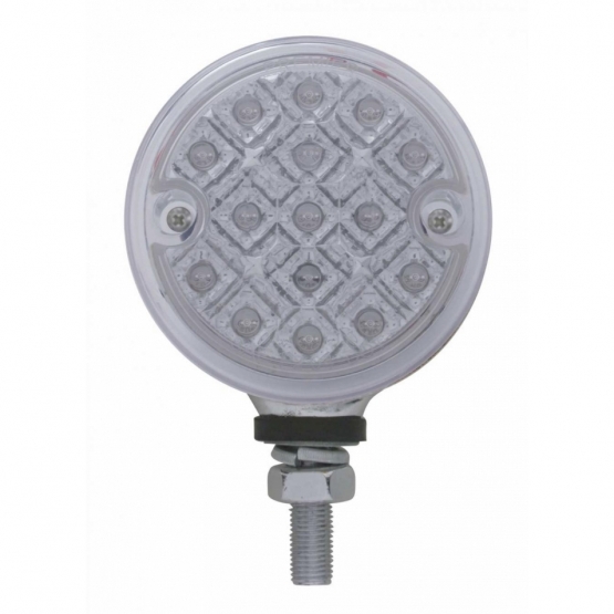 15 LED 3" Reflector Single Face Light - Amber LED/Clear Lens - Thumbnail 2