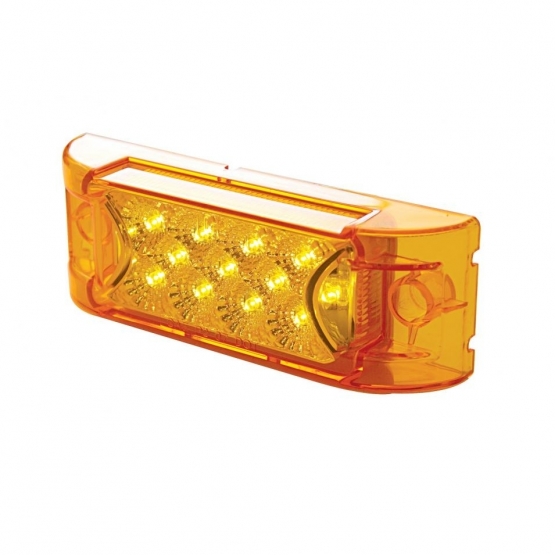 13 LED Reflector Rectangular Light (Clearance/Marker) - Amber LED/Amber Lens (Bulk) - Thumbnail 2