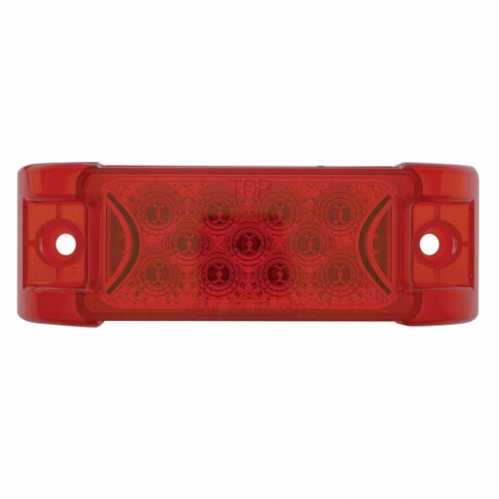 13 LED Reflector Rectangular Light (Clearance/Marker) - Red LED/Red Lens - Thumbnail 2