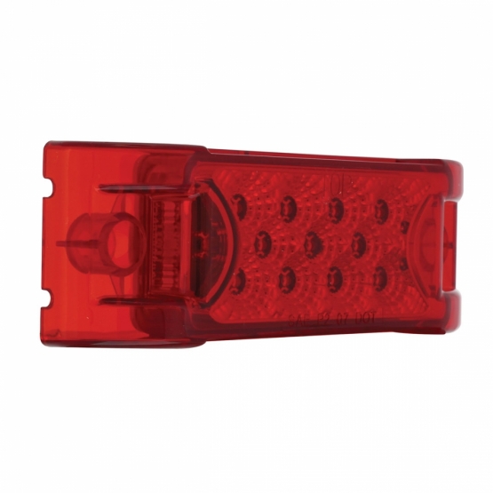 13 LED Reflector Rectangular Light (Clearance/Marker) - Red LED/Red Lens - Thumbnail 3
