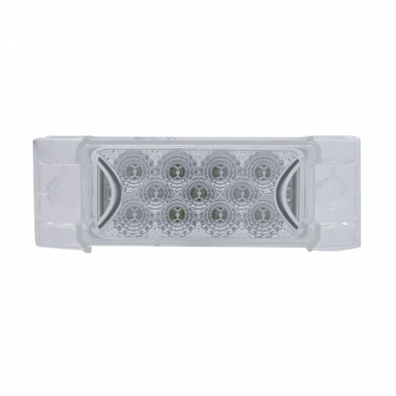 13 LED Reflector Rectangular Light (Clearance/Marker) - Amber LED/Clear Lens