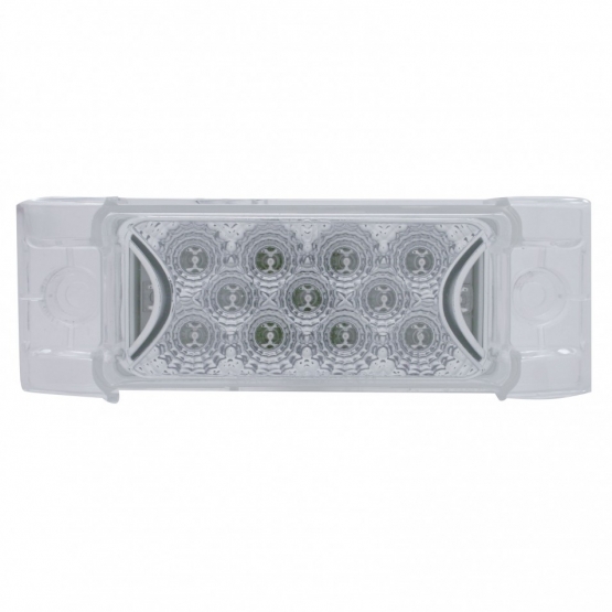 13 LED Reflector Rectangular Light (Clearance/Marker) - Red LED/Clear Lens