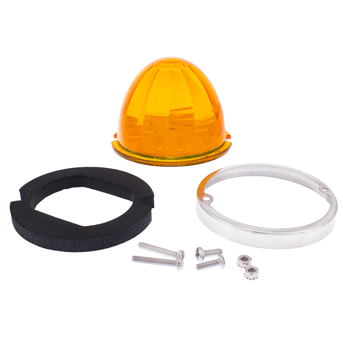 17 LED Watermelon Flush Mount Kit With Low Profile Bezel - Amber LED/Amber Lens - Thumbnail 5