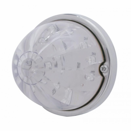 17 LED Watermelon Flush Mount Kit With Low Profile Bezel - Red LED/Clear Lens