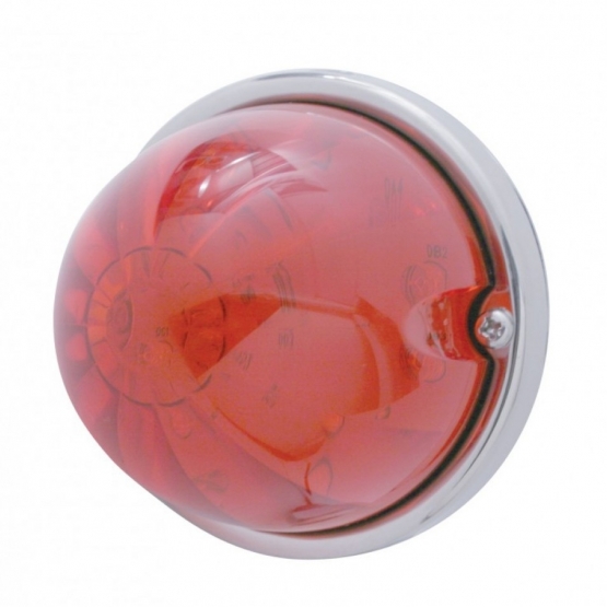 17 LED Watermelon Flush Mount Kit With Low Profile Bezel - Red LED/Red Lens