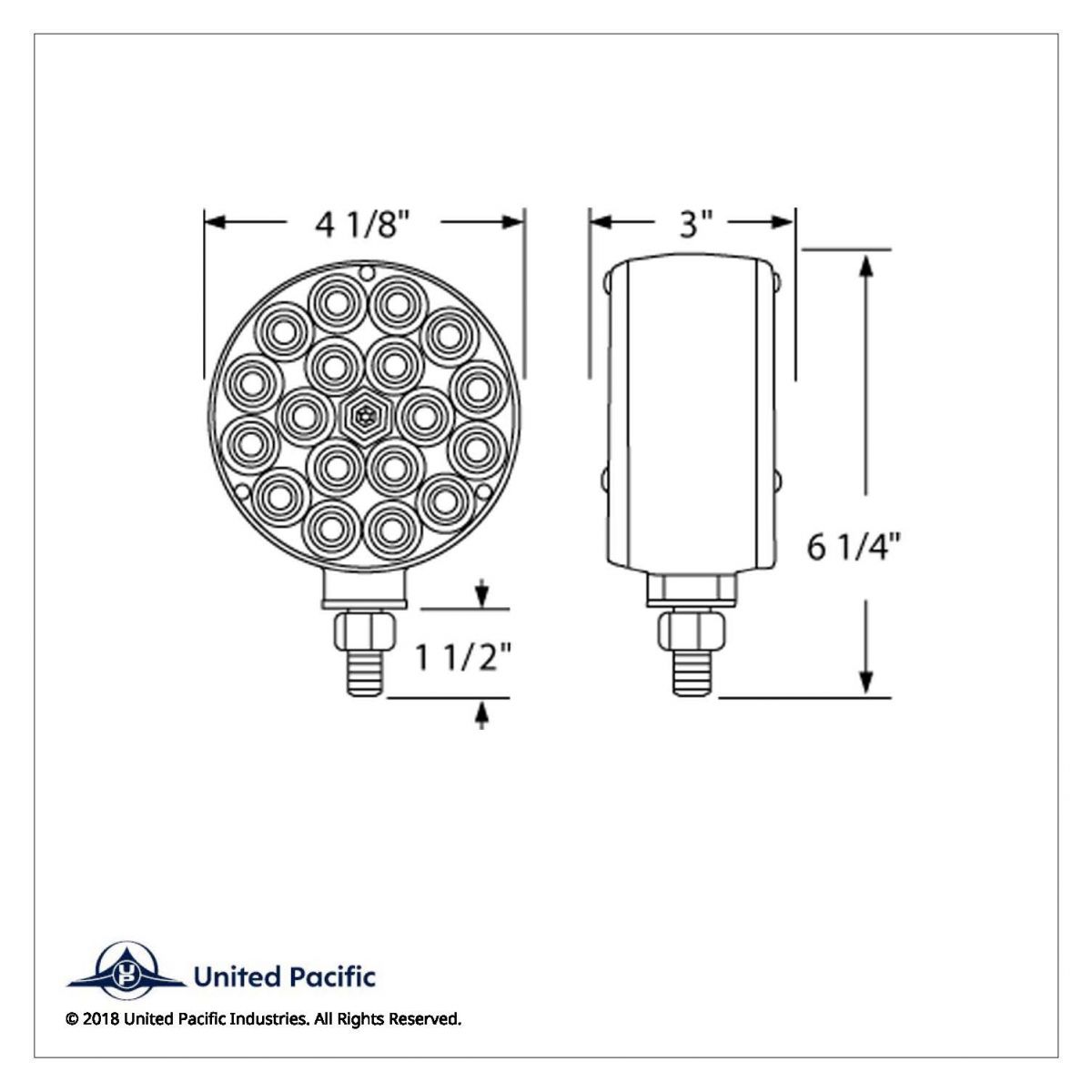 36 LED Reflector Double Face Turn Signal Light - Amber & Red LED/Amber & Red Lens - Thumbnail 5