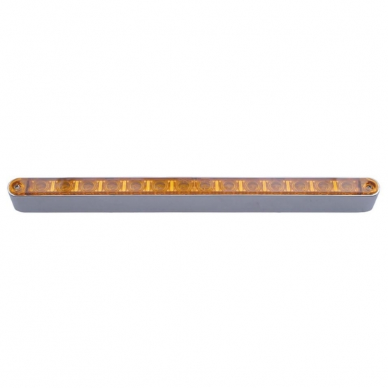 14 LED 12" Turn Signal Light Bar With Bezel - Amber LED/Amber Lens - Thumbnail 3