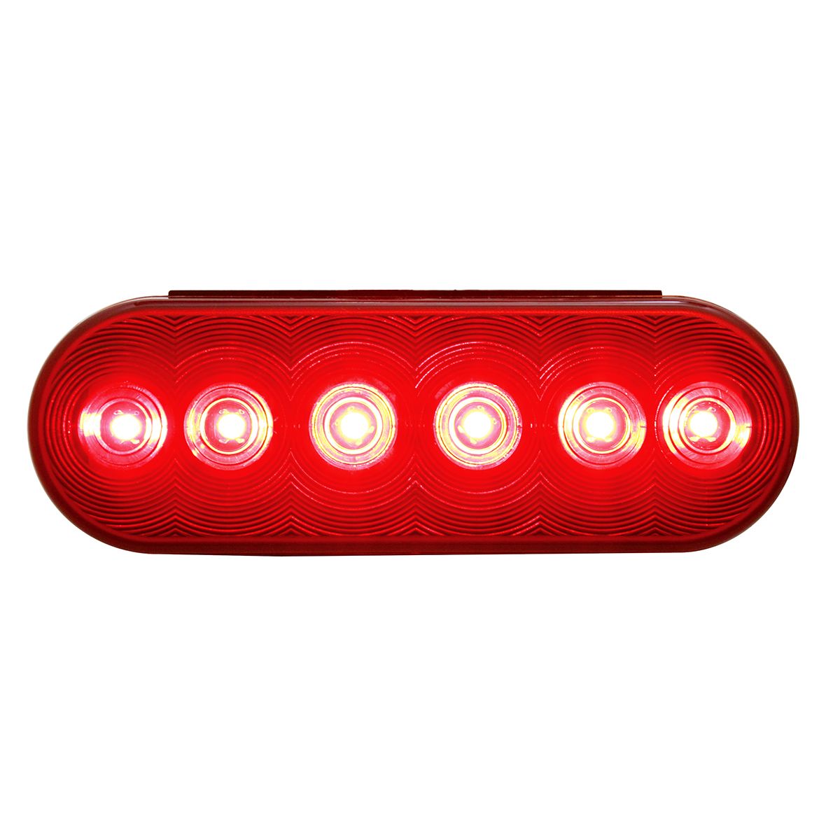 6 LED Oval Light (Stop, Turn & Tail) - Red LED/Red Lens (Bulk)