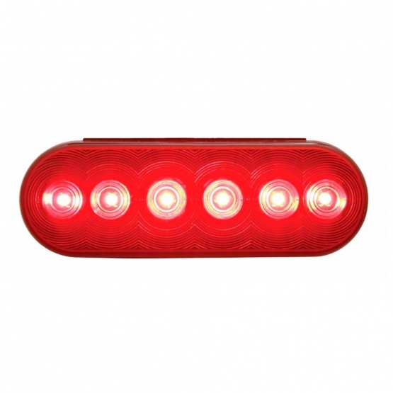 6 LED Oval Light Kit (Stop, Turn & Tail) - Red LED/Red Lens - Thumbnail 2