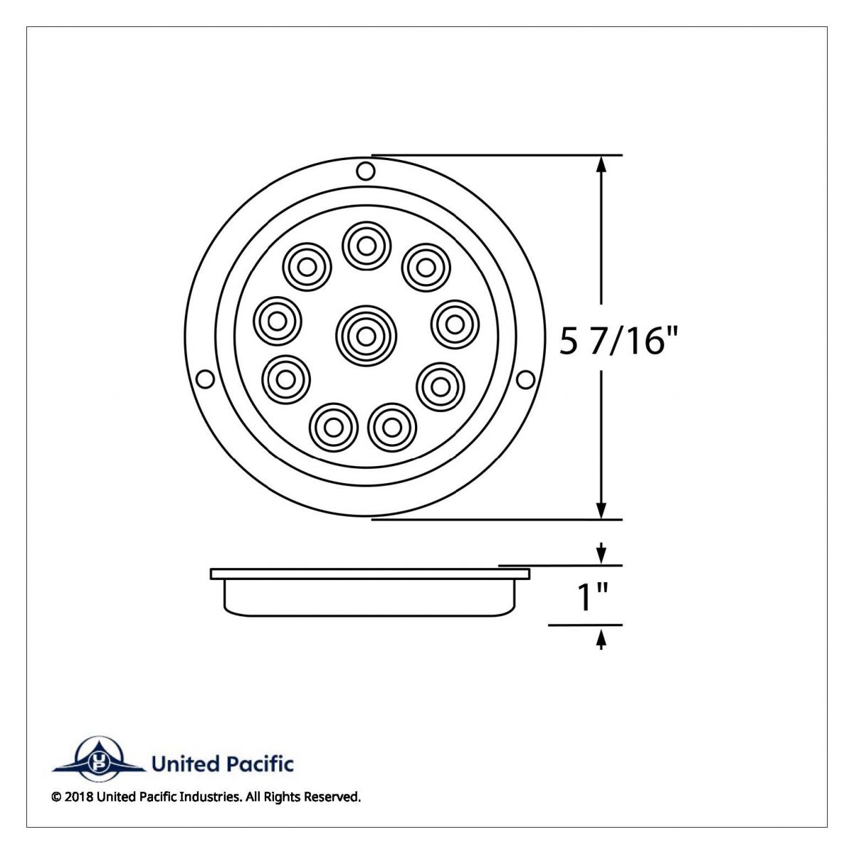 10 LED 4" Round Reflex Flange Mount Light (Stop, Turn & Tail) - Red LED/Red Lens (Bulk) - Thumbnail 3