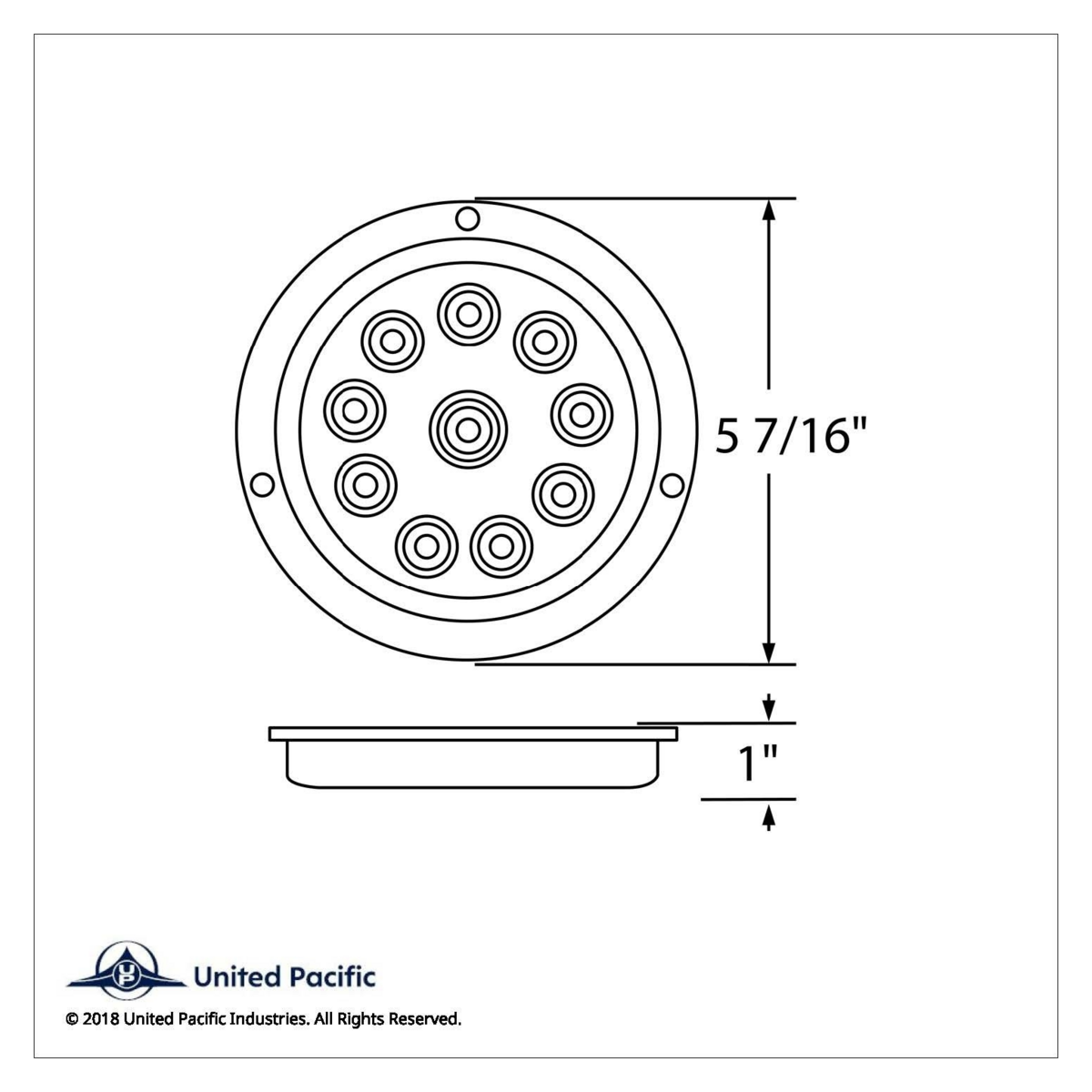 10 LED 4" Round Reflex Flange Mount Light (Stop, Turn & Tail) - Red LED/Red Lens (Bulk) - Thumbnail 4