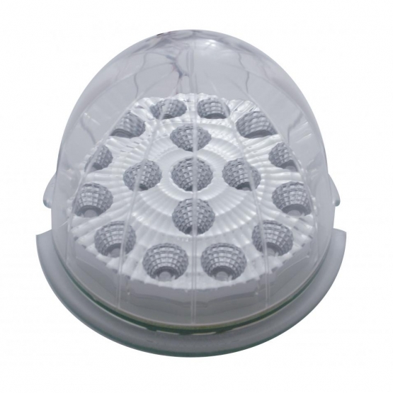 17 LED Watermelon Clear Reflector Flush Mount Kit With Low Profile Bezel - Amber LED/Clear Lens - Thumbnail 2