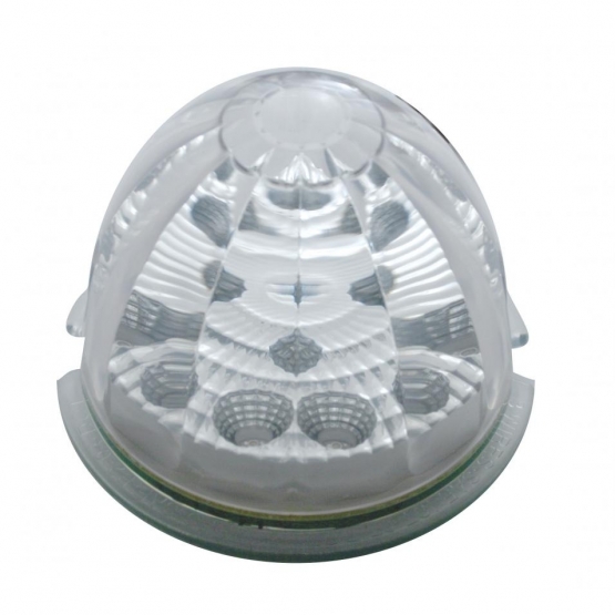 17 LED Reflector Watermelon Flush Mount Kit With Low Profile Bezel - Amber LED/Clear Lens - Thumbnail 2