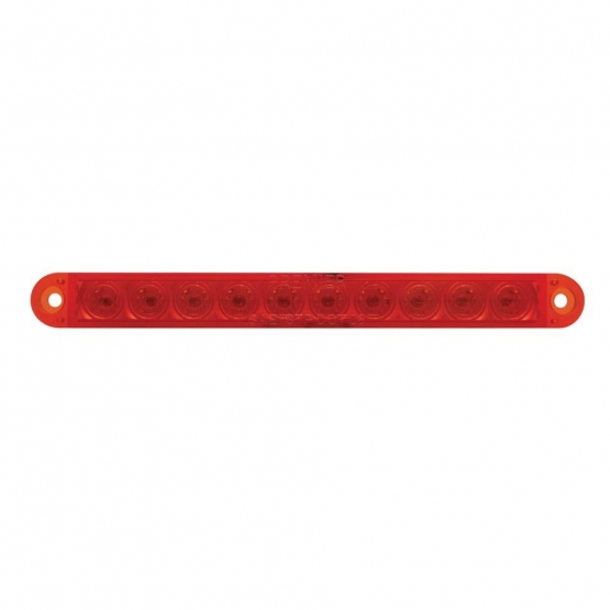 10 LED 6-1/2" Light Bar Only (Stop, Turn & Tail) - Red LED/Red Lens (Bulk) - Thumbnail 2