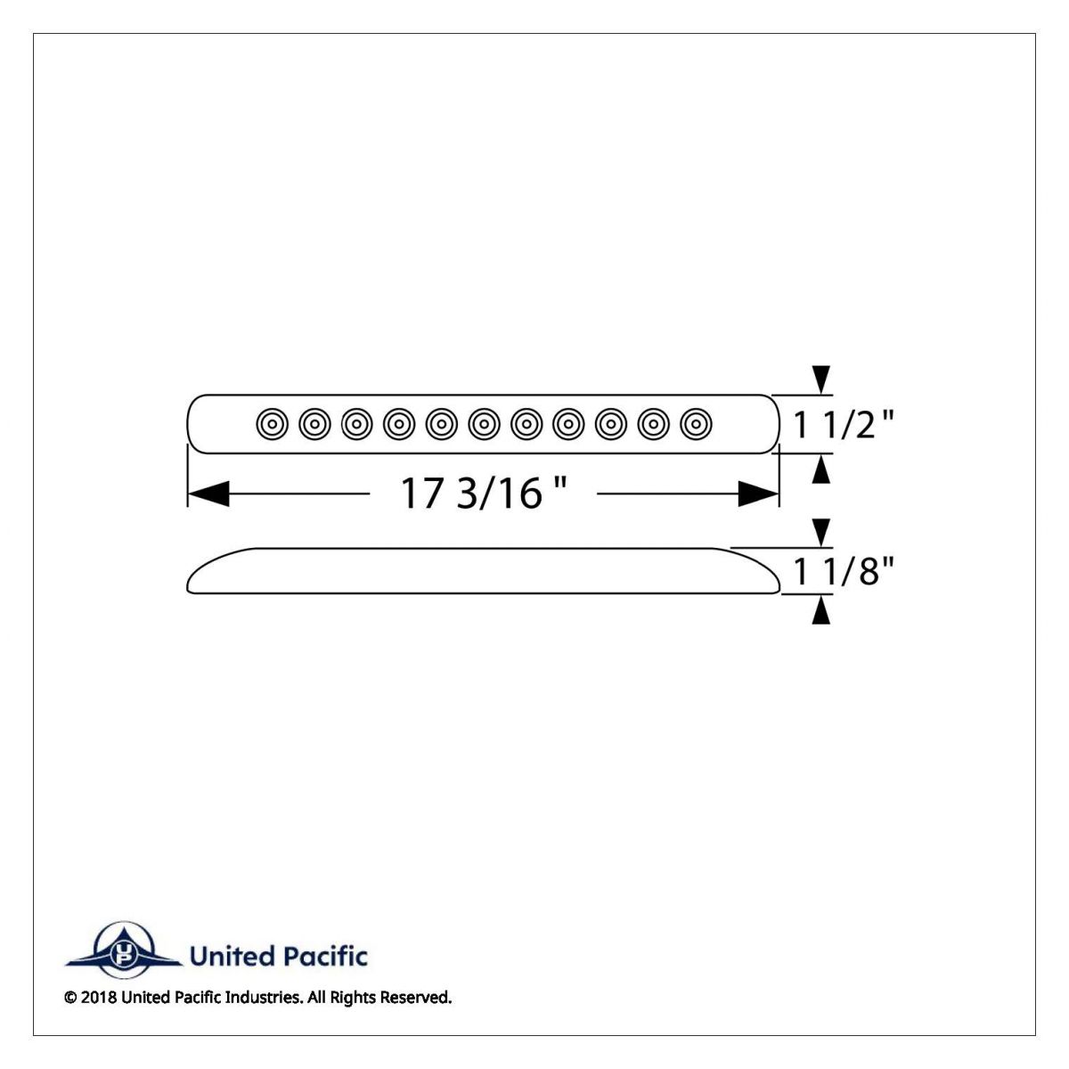 11 LED 17" Turn Signal Light Bar With Bezel - Amber LED/Amber Lens - Thumbnail 2