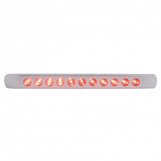 11 LED 17" Light Bar With Bezel (Stop, Turn & Tail) - Red LED/Red Lens