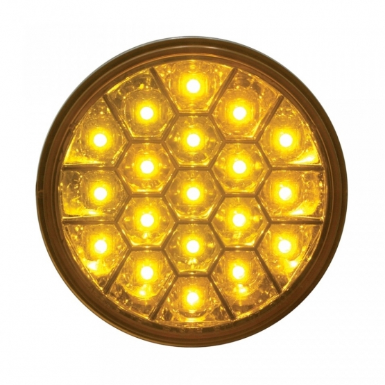 19 LED 4" Reflector Turn Signal Light - Amber LED/Amber Lens