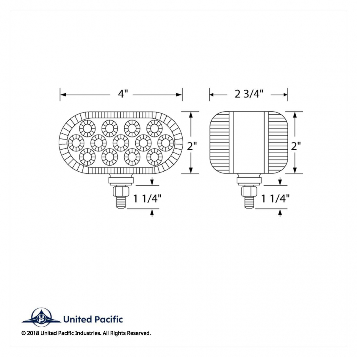 26 LED Dual Function Reflector Double Face Oval Light - Amber & Red LED/Amber & Red Lens - Thumbnail 3
