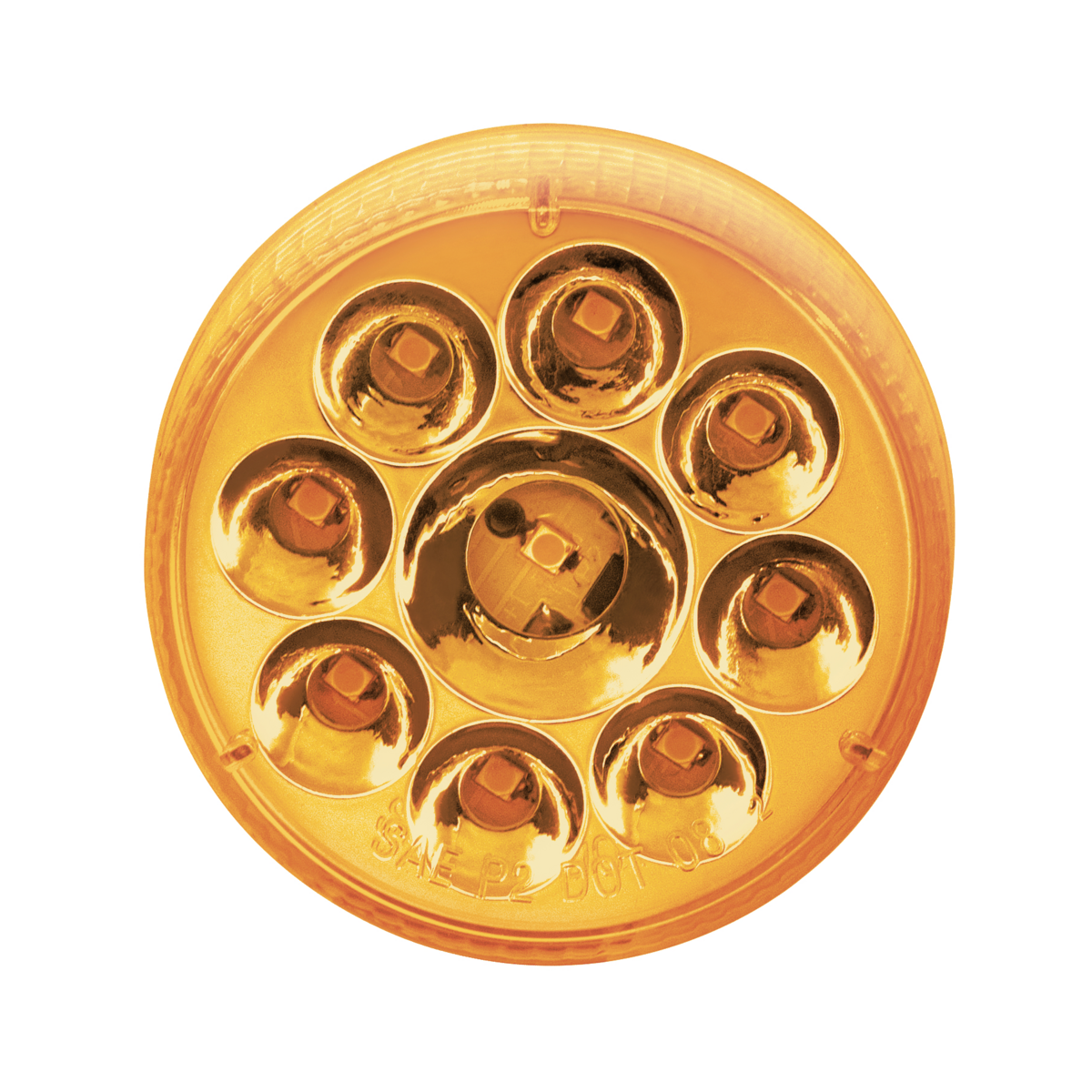 10 LED 2.5" Round Pure Reflector Light (Clearance/Marker) - Amber LED/Amber Lens