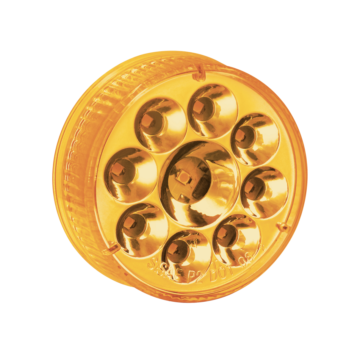 10 LED 2.5" Round Pure Reflector Light (Clearance/Marker) - Amber LED/Amber Lens - Thumbnail 3