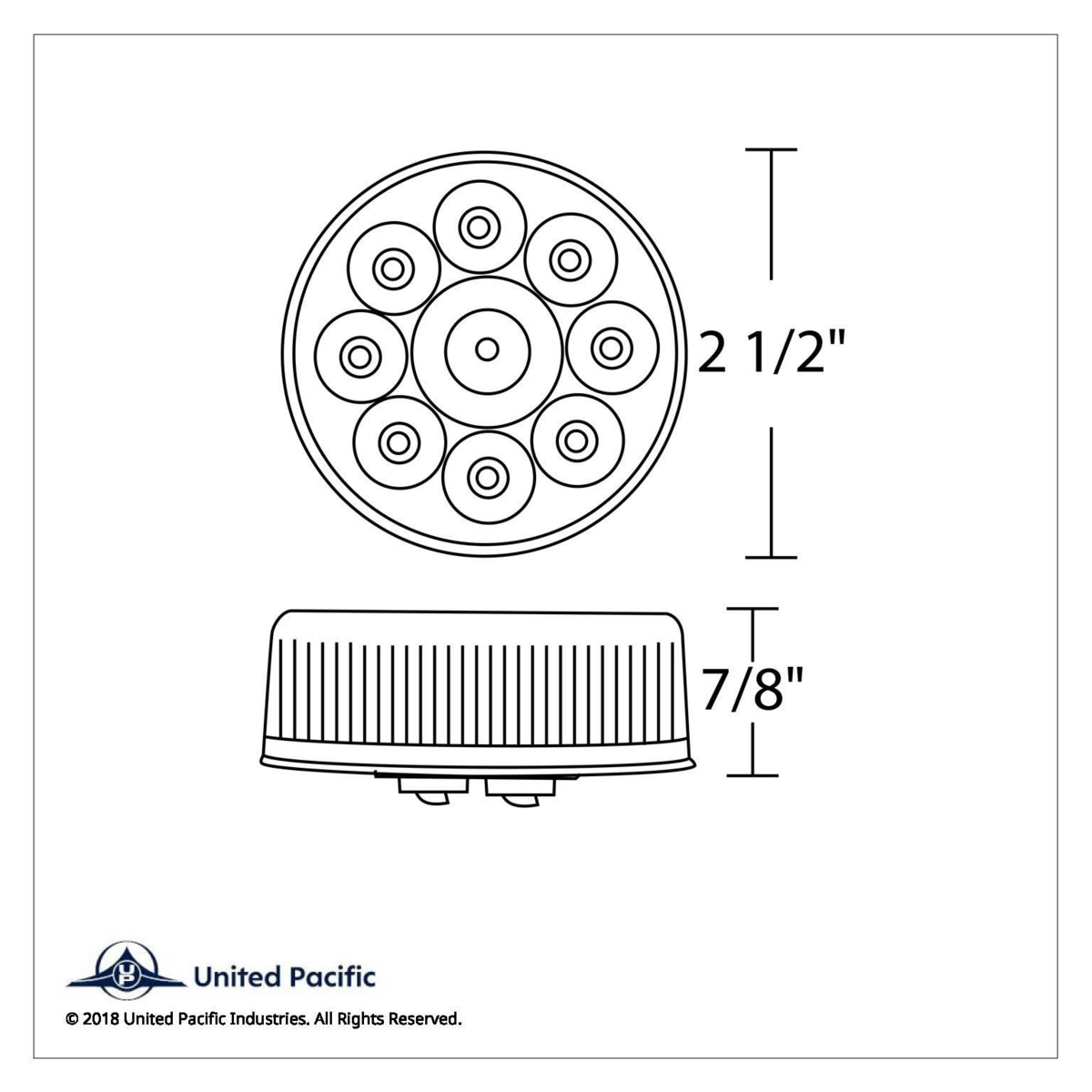 10 LED 2.5" Round Pure Reflector Light (Clearance/Marker) - Amber LED/Amber Lens - Thumbnail 8