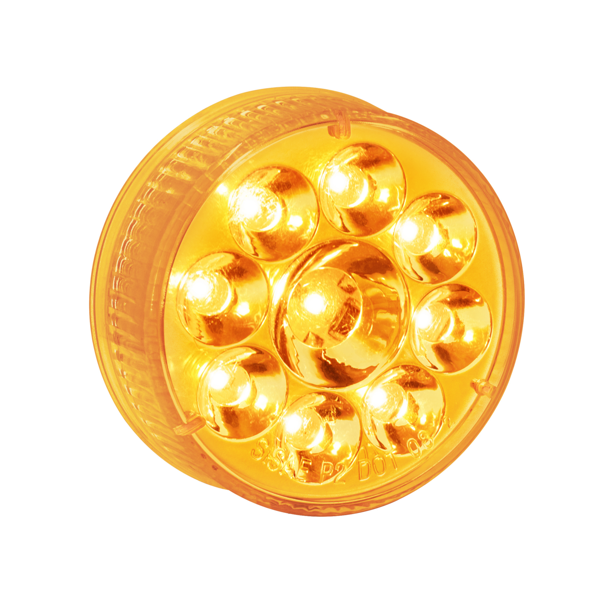 9 LED 2.5" Round Pure Reflector Light Kit (Clearance/Marker) - Amber LED/Amber Lens - Thumbnail 3