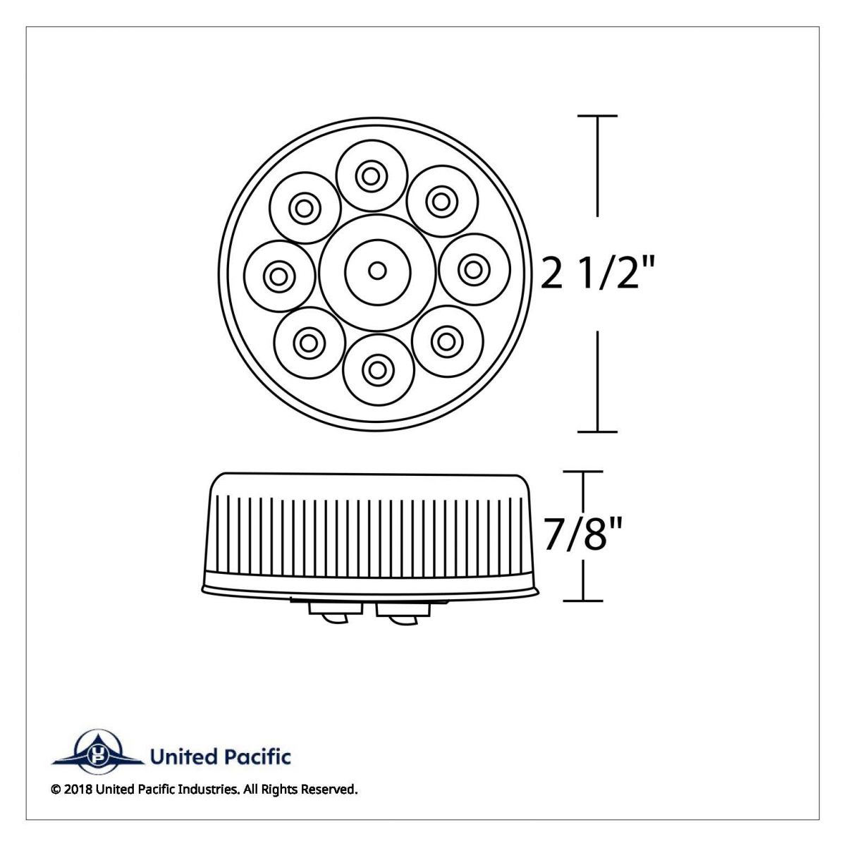 9 LED 2.5" Round Pure Reflector Light Kit (Clearance/Marker) - Amber LED/Amber Lens - Thumbnail 10