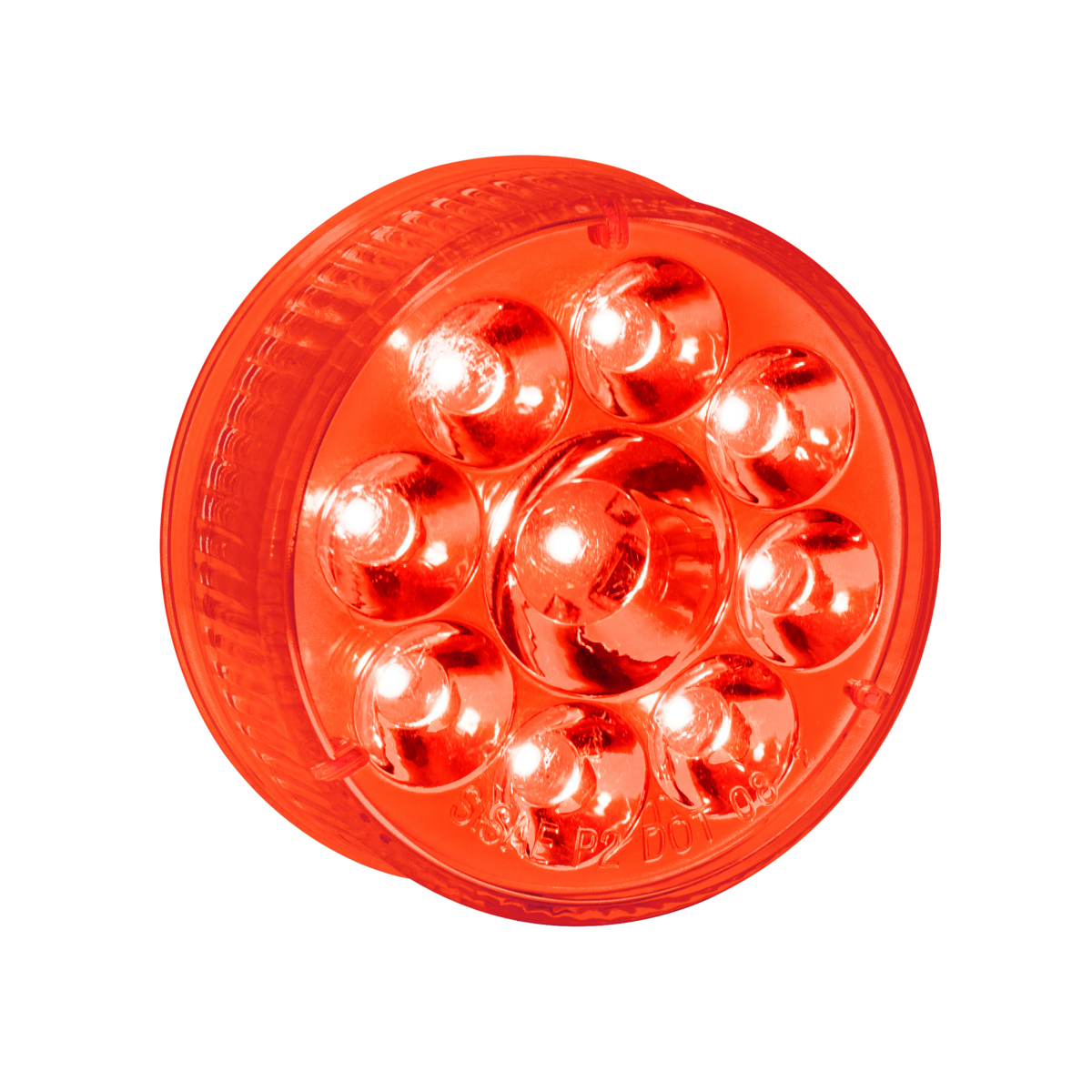 9 LED 2.5" Round Pure Reflector Light (Clearance/Marker) - Red LED/Red Lens - Thumbnail 2