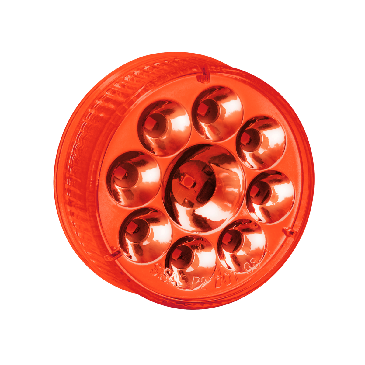 9 LED 2.5" Round Pure Reflector Light (Clearance/Marker) - Red LED/Red Lens - Thumbnail 3