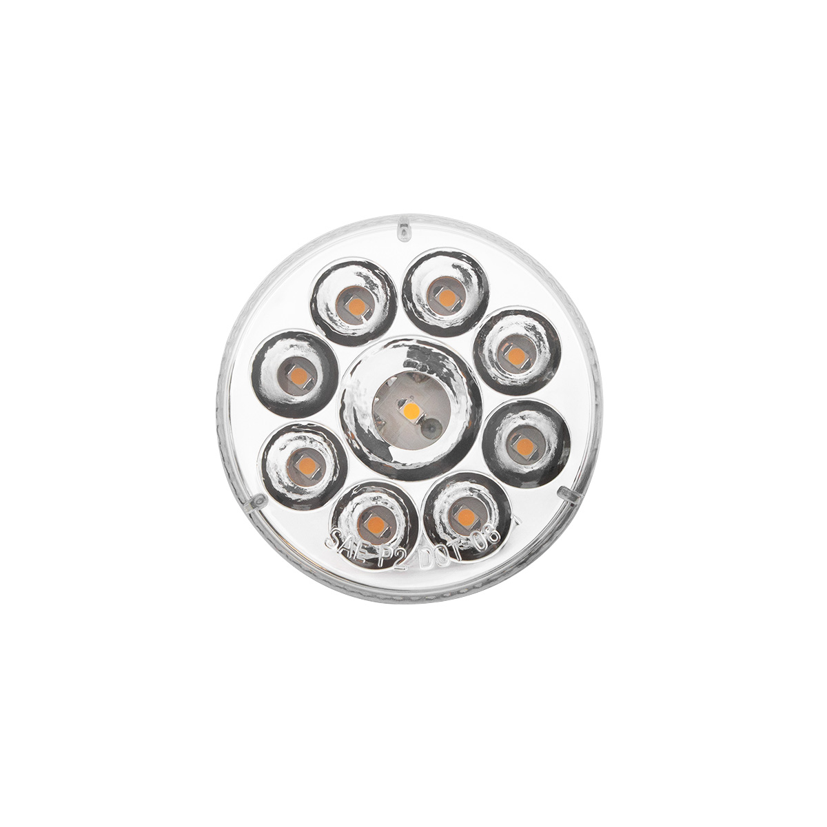 9 LED 2.5" Round Pure Reflector Light (Clearance/Marker) - Amber LED/Clear Lens - Thumbnail 2
