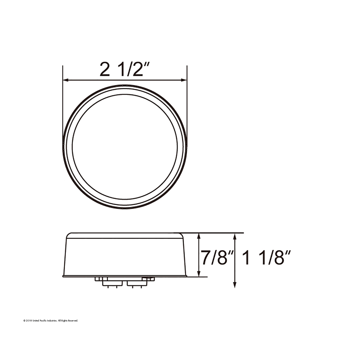 9 LED 2.5" Round Pure Reflector Light (Clearance/Marker) - Amber LED/Clear Lens - Thumbnail 8