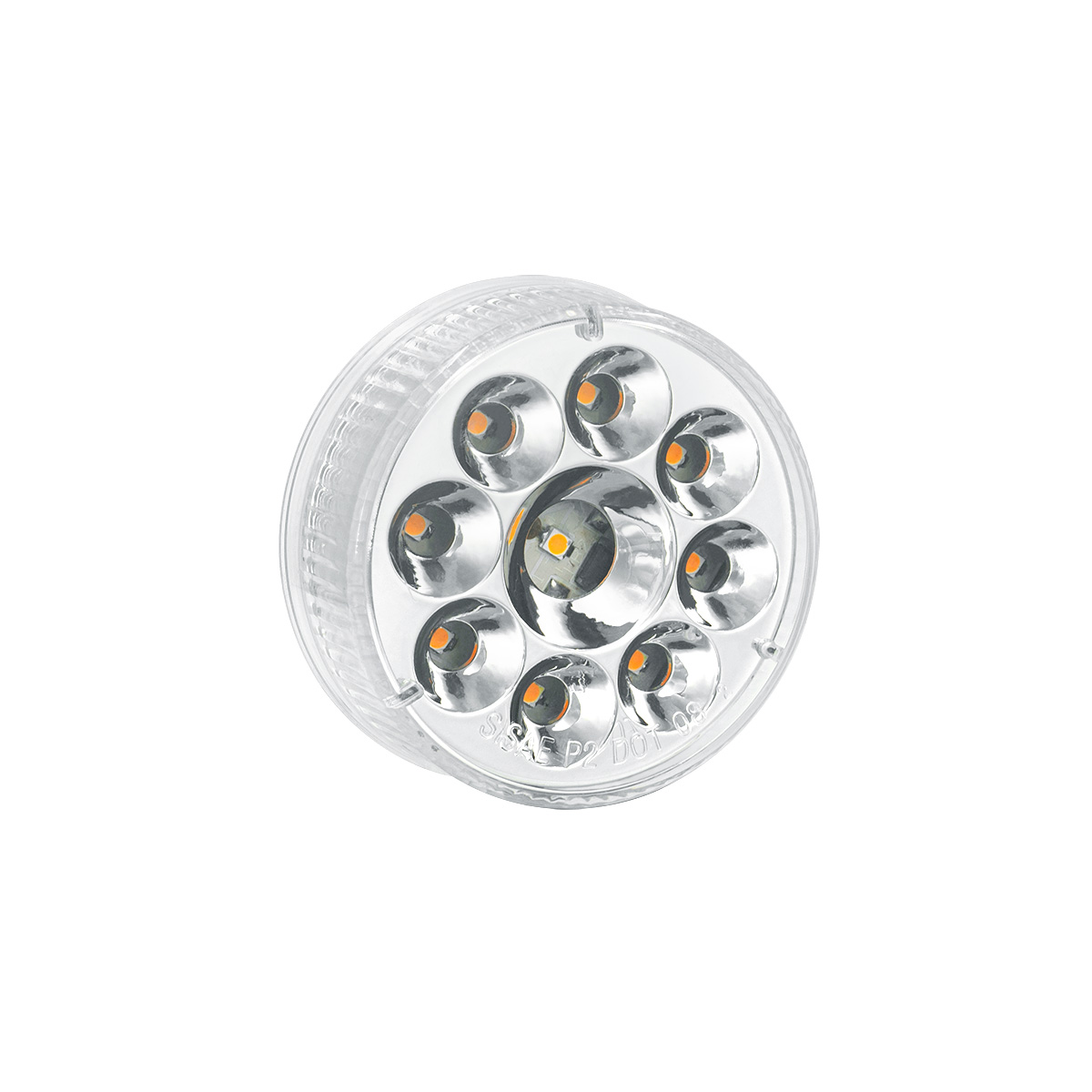 9 LED 2.5" Round Pure Reflector Light (Clearance/Marker) - Red LED/Clear Lens - Thumbnail 4