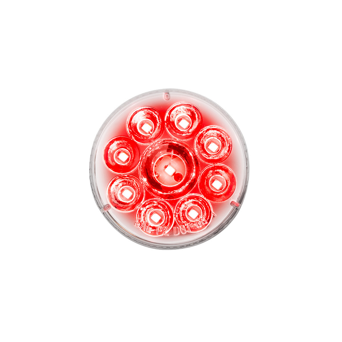 9 LED 2.5" Round Pure Reflector Light (Clearance/Marker) - Red LED/Clear Lens - Thumbnail 9