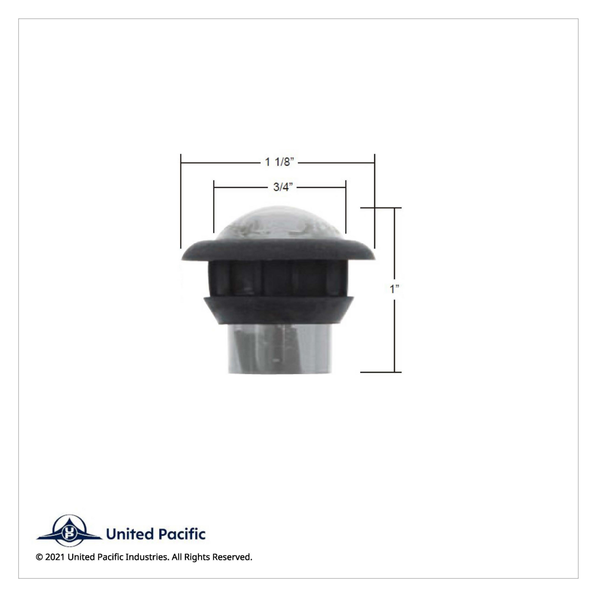 3 LED 3/4" Mini Light (Clearance/Marker) - Red LED/Red Lens - Thumbnail 4