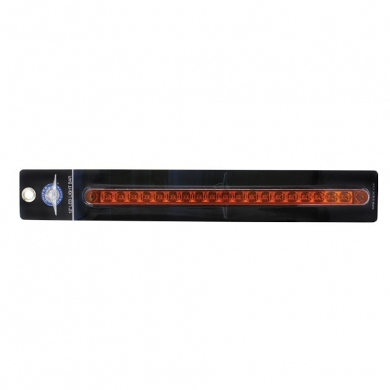 19 LED 12" Reflector Turn Signal Light Bar - Amber LED/Amber Lens - Thumbnail 3