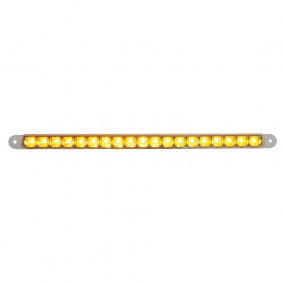19 LED 12" Reflector Turn Signal Light Bar - Amber LED/Clear Lens (Bulk)