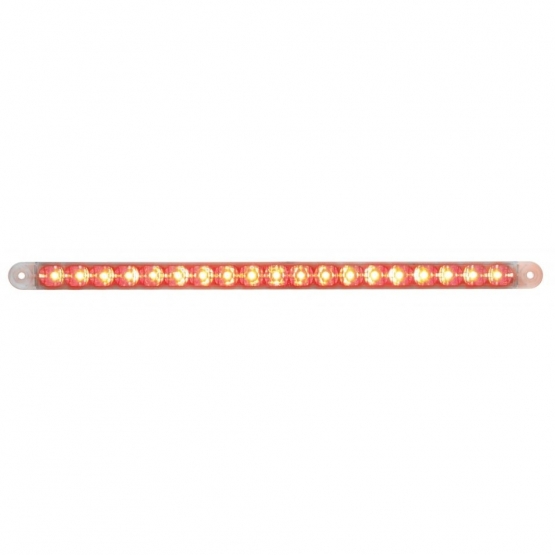19 LED 12" Reflector Light Bar (Stop, Turn & Tail) - Red LED/Clear Lens