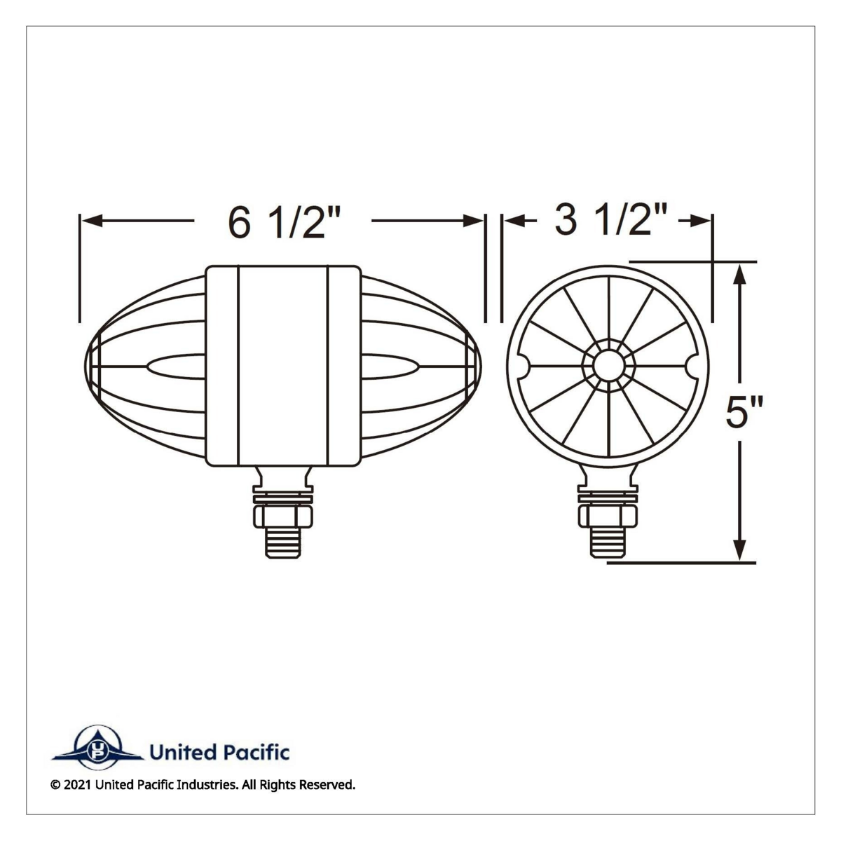 34 LED Dual Function Watermelon Double Face Light - Amber & Red LED/Amber & Red Lens - Thumbnail 3