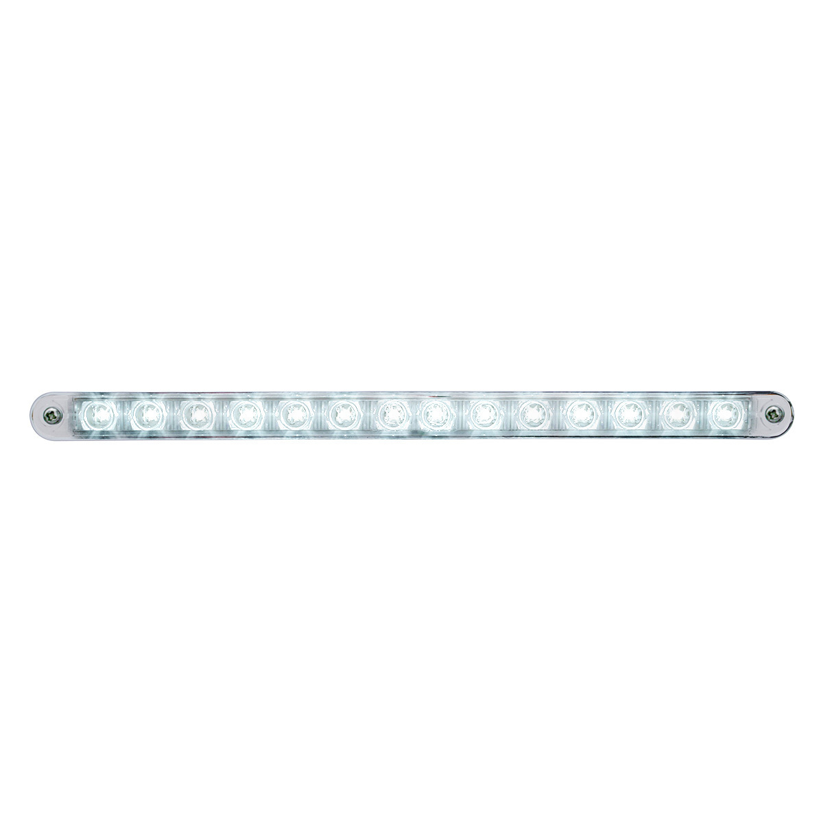 14 LED 12" Auxiliary strip Light With Bezel - White LED/Clear Lens - Thumbnail 4
