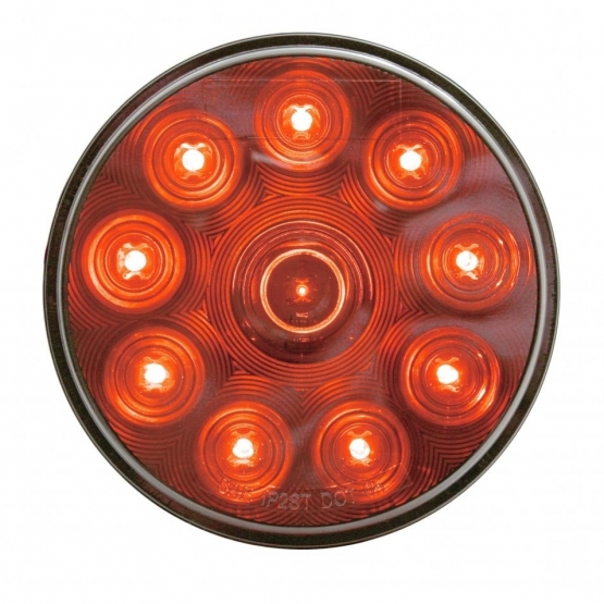 10 LED 4" Auxiliary Light - Red LED With Chrome Lens