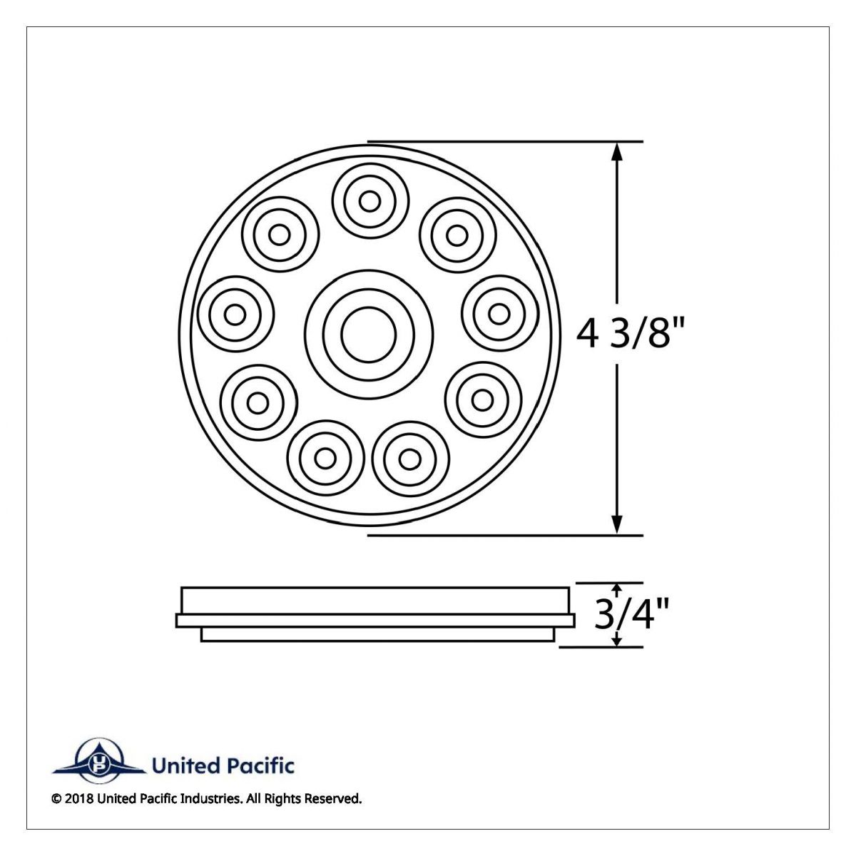10 LED 4" Auxiliary Light - Red LED With Chrome Lens - Thumbnail 4