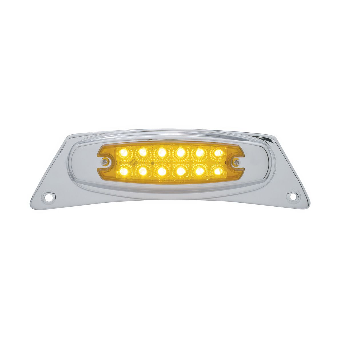 Chrome Fender Light Bracket With 12 LED Reflector Light - Amber LED/Amber Lens