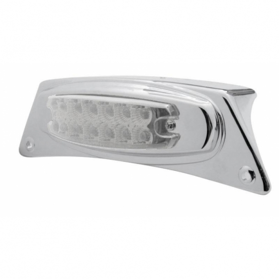 Chrome Fender Light Bracket With 12 LED Reflector Light - Amber LED/Clear Lens