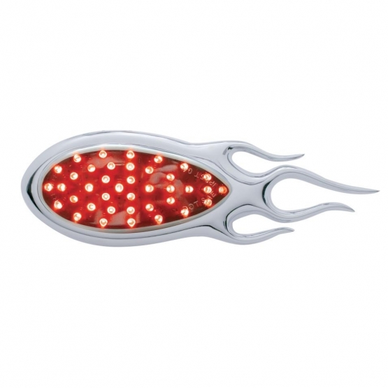 39 LED "Inferno" Auxiliary Light With Flame Bezel - Red LED/Chrome Lens