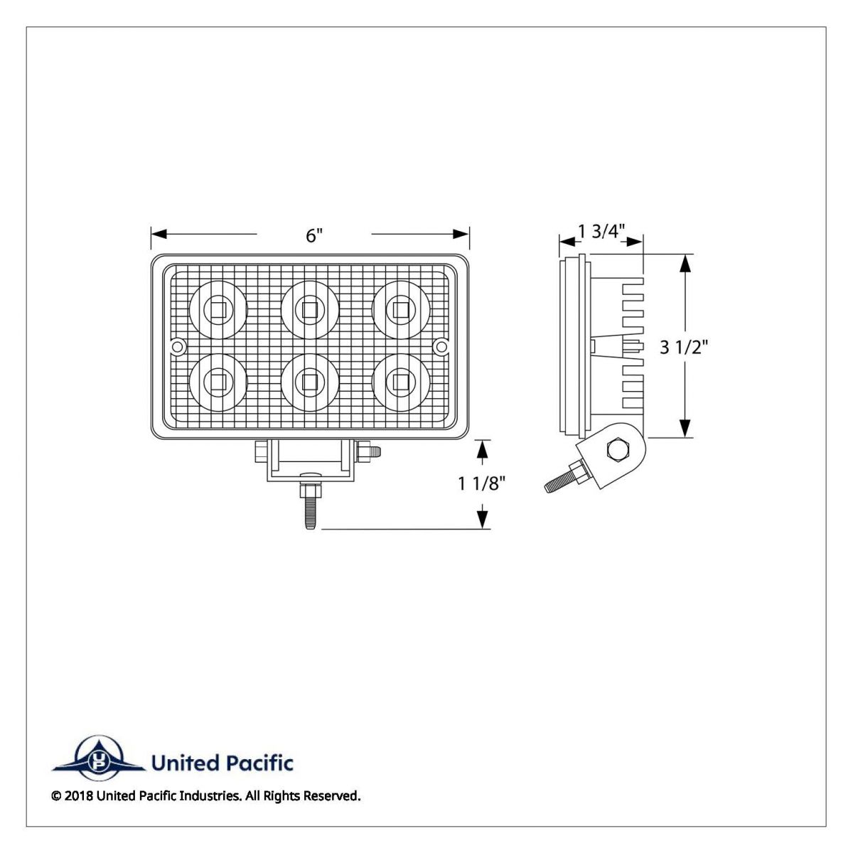 6 High Power 3 Watt LED Rectangular Work Light (Bulk) - Thumbnail 4