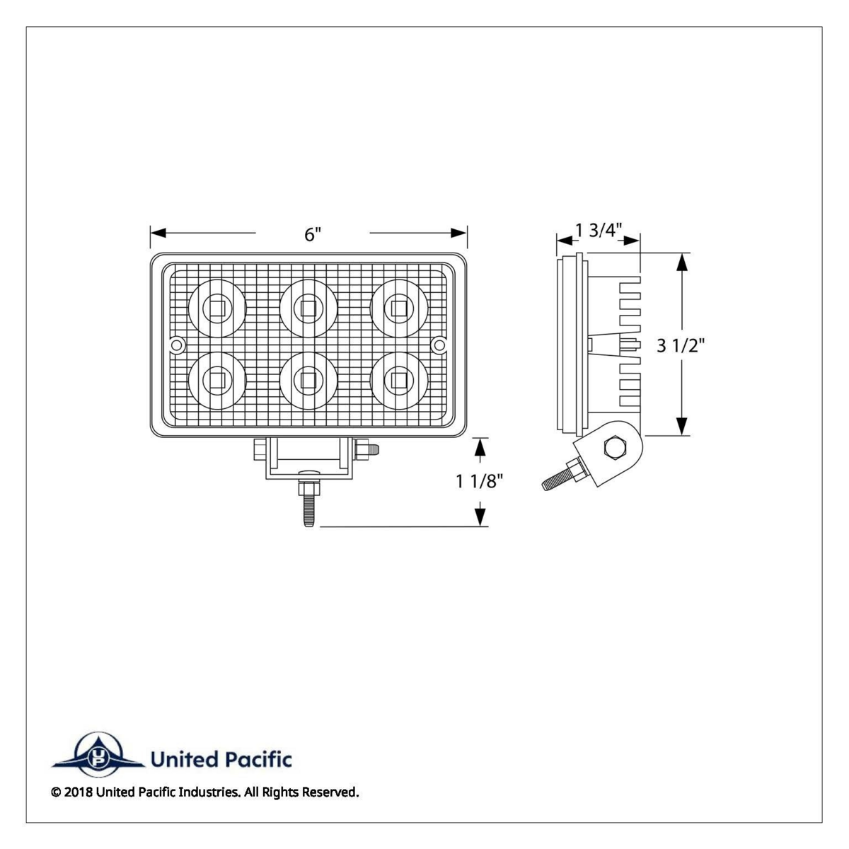 6 High Power 3 Watt LED Rectangular Work Light (Bulk) - Thumbnail 5