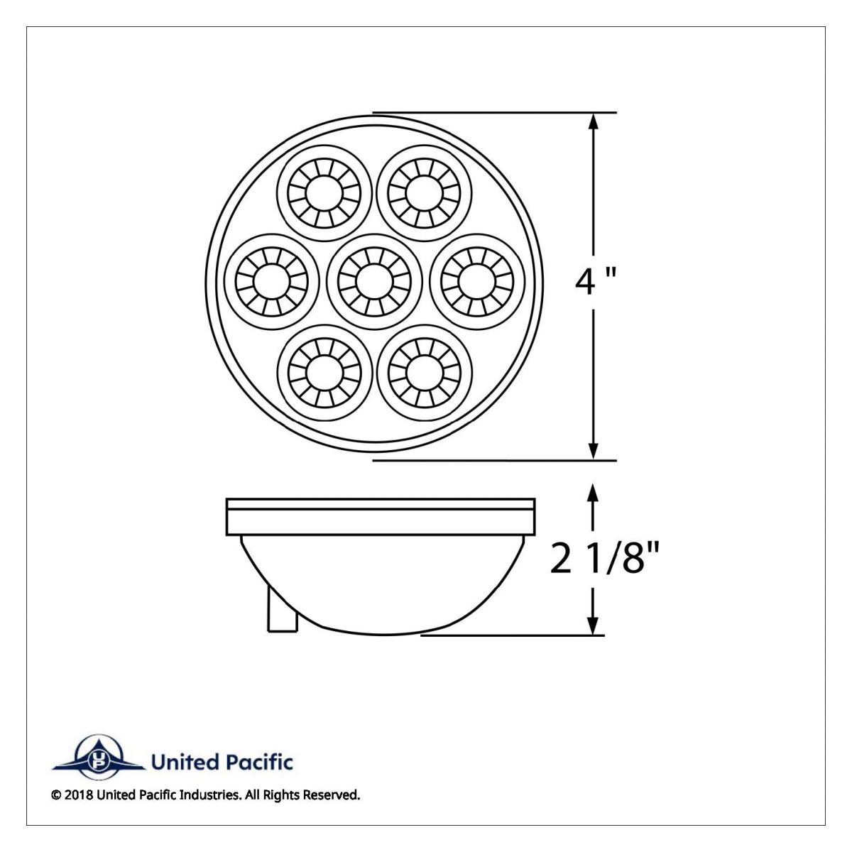 7 LED 4" Round Reflector Light (Stop, Turn & Tail) - Red LED/Red Lens (Bulk) - Thumbnail 3